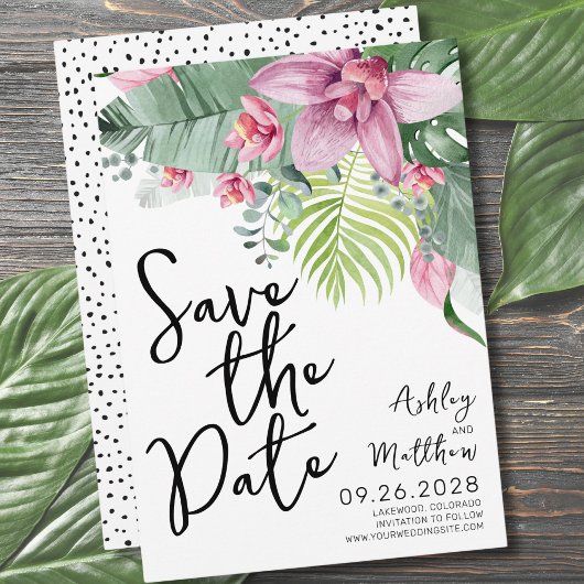 Save The Date Mariage Tropical Floral