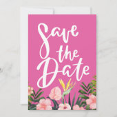 Save The Date Mariage tropical floral de plage et de destination (Devant)