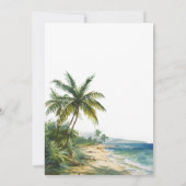 Save The Date Mariage Tropical Moderne à l'Aquarelle sur la Plag (Dos)