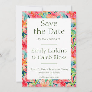 Save The Date Mariage tropical Sauvez la date avec la photo Reto