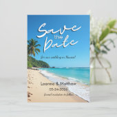 Save The Date Mariage Tropical sur la Plage Enregistrez la Date (Debout devant)