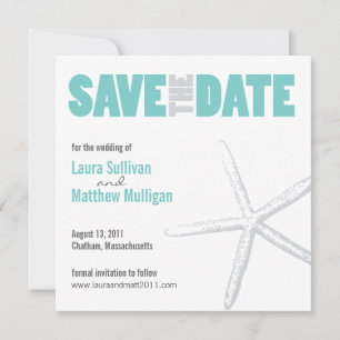 Save The Date Mariage turquoise de poisson Starfish Enregistrer