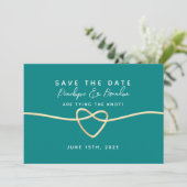Save The Date Mariage Turquoise simple (Debout devant)