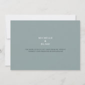 Save The Date Mariage Turquoise simple et élégant Monogramme Enr (Dos)