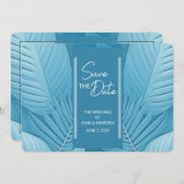 Save The Date Mariage Turquoise Tropical Enregistrer La Date Car (Devant / Derrière)