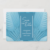 Save The Date Mariage Turquoise Tropical Enregistrer La Date Car (Devant)