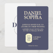 Save The Date Mariage Typographie Élégante Classique  (Devant / Derrière)