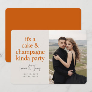 Save The Date Mariage Typographie Gras Amusant Orange Brûlé