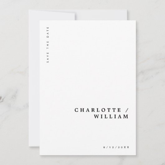 Save The Date Mariage Typographie Moderne Minimaliste et Chic (Devant)