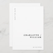 Save The Date Mariage Typographie Moderne Minimaliste et Chic (Devant / Derrière)