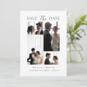 Save The Date Mariage Typographie Script Collage de Photos (Debout devant)