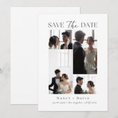 Save The Date Mariage Typographie Script Collage de Photos (Devant / Derrière)