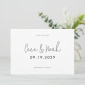Save The Date Mariage typographie simple et moderne élégante (Debout devant)