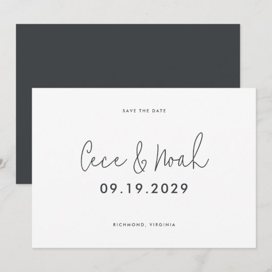 Save The Date Mariage typographie simple et moderne élégante (Devant / Derrière)