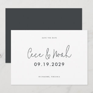 Save The Date Mariage typographie simple et moderne élégante