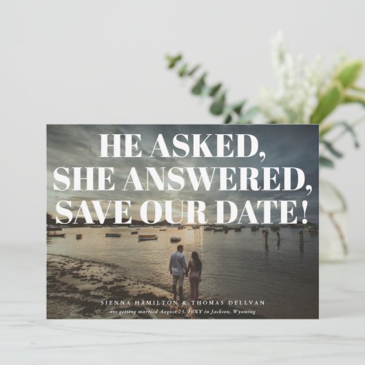 Save The Date Mariage typographique audacieux et audacieux Enreg (Debout devant)