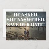 Save The Date Mariage typographique audacieux et audacieux Enreg (Devant / Derrière)