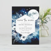 Save The Date Mariage unique à éclairage lune minimal (Debout devant)
