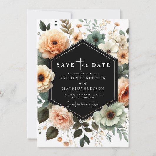 Save The Date Mariage unique de saisie de typographie (Devant)