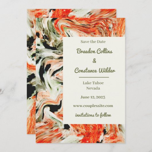 Save The Date Mariage unique en marbre Enregistrer la date (Devant / Derrière)