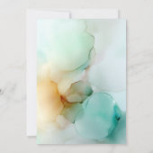 Save The Date Mariage Unique Moderne Abstrait Bleu Vert Orange (Dos)