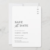 Save The Date Mariage Unique Moderne en Noir et Blanc (Devant)