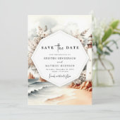 Save The Date Mariage unique Ocean Romance Lighthouse (Debout devant)