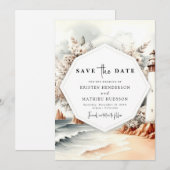 Save The Date Mariage unique Ocean Romance Lighthouse (Devant / Derrière)