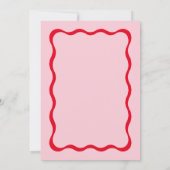 Save The Date Mariage unique Retro Pink and Red Squiggle (Dos)