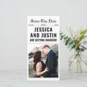 Save The Date Mariage Unique Simple Chic Photo Journal (Debout devant)