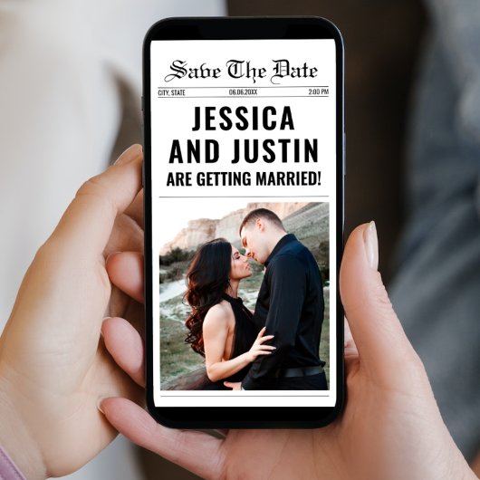 Save The Date Mariage Unique Simple Chic Photo Journal