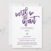 Save The Date Mariage vaut le  d'attente violet (Devant)