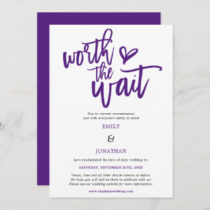 Save The Date Mariage vaut le  d'attente violet