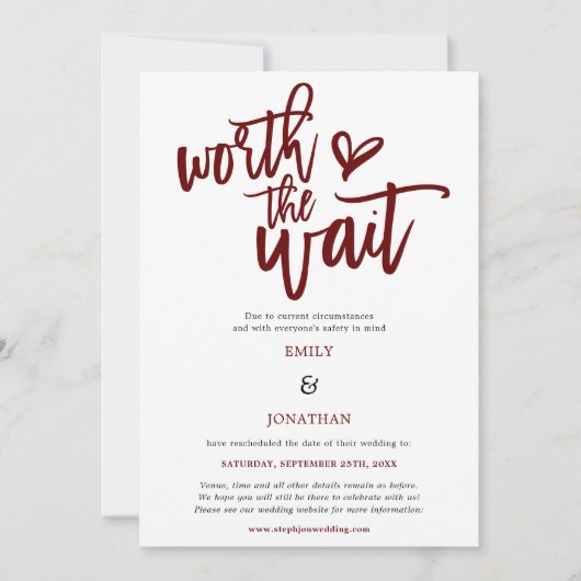 Save The Date Mariage vaut le script d'attente Bourgogne (Devant)