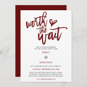 Save The Date Mariage vaut le script d'attente Bourgogne (Devant / Derrière)