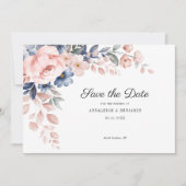 Save The Date Mariage végétal rose (Devant)