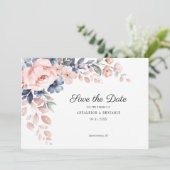 Save The Date Mariage végétal rose (Debout devant)