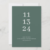 Save The Date Mariage Vert Ardoise Foncé | Eucalyptus Profond Mo (Devant)