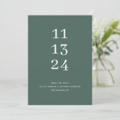 Save The Date Mariage Vert Ardoise Foncé | Eucalyptus Profond Mo (Debout devant)