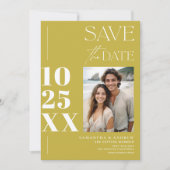 Save The Date Mariage vert chic moderne simple écriture chic (Devant)