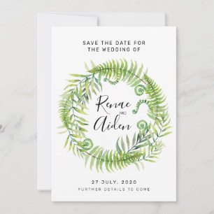 Save The Date Mariage vert de fern Sauvez la date, Tropical