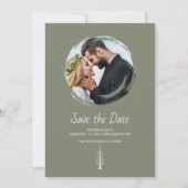 Save The Date Mariage vert Décontracté Sage Rustique Pine Tree (Devant)