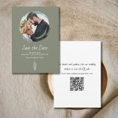 Save The Date Mariage vert Décontracté Sage Rustique Pine Tree