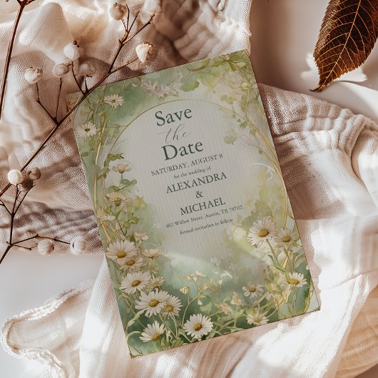 Save The Date Mariage vert d'ivoire