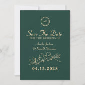 Save The Date Mariage Vert Émeraude (Devant)