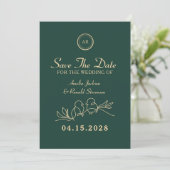Save The Date Mariage Vert Émeraude (Debout devant)