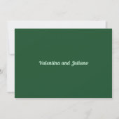Save The Date Mariage vert Émeraude Monochrome Enregistrer La Da (Dos)