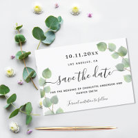 Mariage vert Eucalyptus enregistrer la date