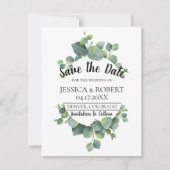 Save The Date Mariage vert Eucalyptus Enregistrer la date (Devant)
