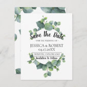Save The Date Mariage vert Eucalyptus Enregistrer la date (Devant / Derrière)